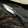 GCS Handmade Micarta Handle D2 Tool Steel Tactical knife Hunting Knife Camp Knife with leather sheath Full tang blade designed for Hunting & EDC GCS 240 (Black Handle) view 3