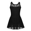 FEESHOW Girls Gymnastics Camisole Leotard with Chiffon Wrap Skirt Ballet Tutu Dress Dance wear Outfit 3-4 Sleeveless Black view 1