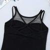 FEESHOW Girls Gymnastics Camisole Leotard with Chiffon Wrap Skirt Ballet Tutu Dress Dance wear Outfit 3-4 Sleeveless Black view 4