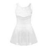 FEESHOW Girls Gymnastics Camisole Leotard with Chiffon Wrap Skirt Ballet Tutu Dress Dance wear Outfit 4-6 Sleeveless White view 2