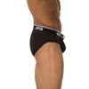 UFM Mens Polyester Brief w/Patented Adj. Support Pouch Underwear for Men Black 31-34 view 2