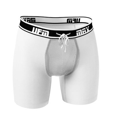 UFM Mens Polyester Boxer Brief w/Patented Adj. Support Pouch MAX Support Gen 3.1 White 43-46