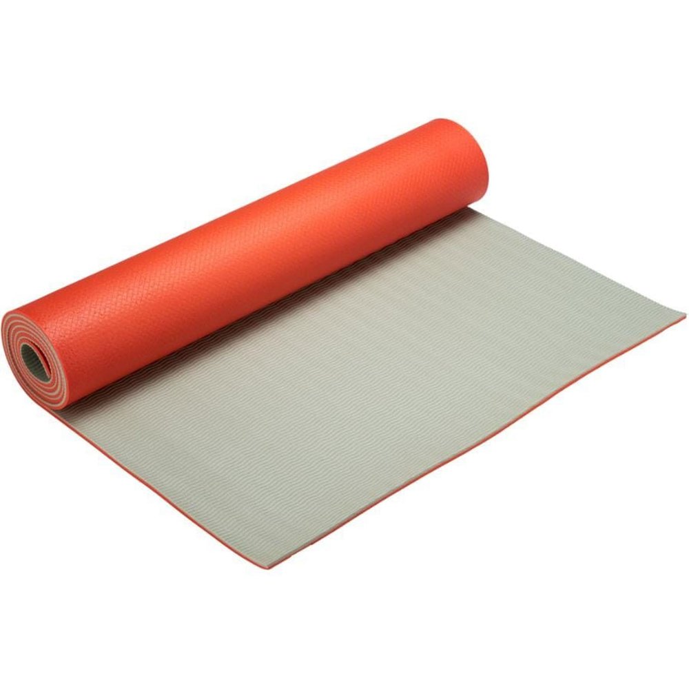IBF IRON BODY FITNESS Two-Tone 6 mm Extra Thick Yoga Mat with Carrying Strap, Non Slip Surface (68" x 24" x 1/4"), Perfect Exercise Mat for Yoga, Pilates, Gymnastics, Home Gym - Orange/Grey