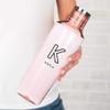WEDDINGSTAR Personalized Tritan Plastic Water Bottle 27oz  Reusable Customizable Eco-Friendly Plastic Water Bottle  100% BPA-Free Environmentally Friendly Canteen - Line Initial Light Pink view 2