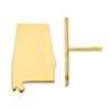 Gold-Plated Sterling Silver Alabama AL Large State Earrings view 1