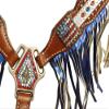 Showman Patriotic Metallic Fringe Headstall and Breast Collar Set view 2