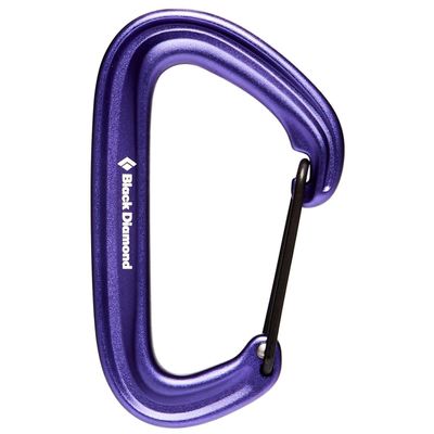 BLACK DIAMOND LiteWire Carabiner | Lightweight Hot-Forged Wiregate | Durable Aluminum Build | Smooth Clipping for Trad & Sport Rock Climbing | Purple