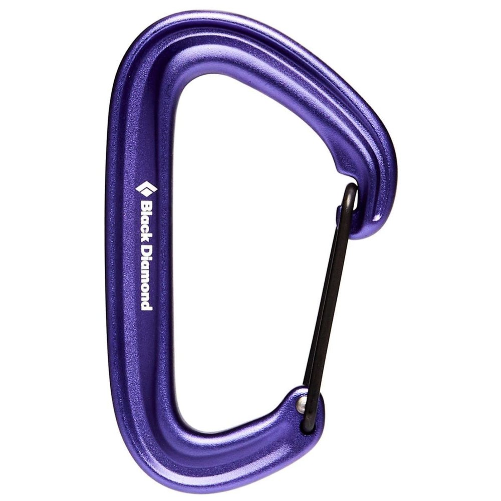 BLACK DIAMOND LiteWire Carabiner | Lightweight Hot-Forged Wiregate | Durable Aluminum Build | Smooth Clipping for Trad & Sport Rock Climbing | Purple