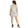 YONGHS Women Sparkly Sequins Tassels Fringe Sleeveless Leotard Dress Latin Tango Samba Dance Wear Silver X-Large view 4