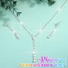 Aukmla Rhinestones Bridal Jewelry Set for Wedding Silver Crystal Bridal Necklaces and Earring Sets Jewelry Accessories for Women (Set of 3) view 3