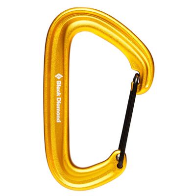BLACK DIAMOND LiteWire Carabiner | Lightweight Hot-Forged Wiregate | Durable Aluminum Build | Smooth Clipping for Trad & Sport Rock Climbing | Yellow