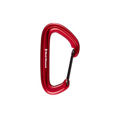 BLACK DIAMOND LiteWire Carabiner | Lightweight Hot-Forged Wiregate | Durable Aluminum Build | Smooth Clipping for Trad & Sport Rock Climbing | Red