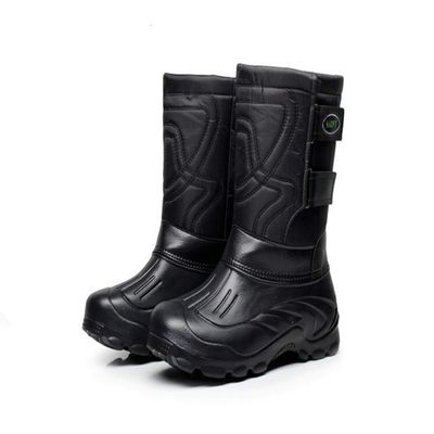 JITUUE knee boots for men Winter Outdoor Tube Warm Thick Waterproof Non-Slip Padded Camouflage Snow Boots (Black, US 8)