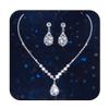 Aukmla Bride Wedding Necklace Earrings Set Silver Rhinestones Necklaces Bridal Crystal Jewelry Accessories for Women (Set of 3) view 1