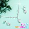 Aukmla Bride Wedding Necklace Earrings Set Silver Rhinestones Necklaces Bridal Crystal Jewelry Accessories for Women (Set of 3) view 3