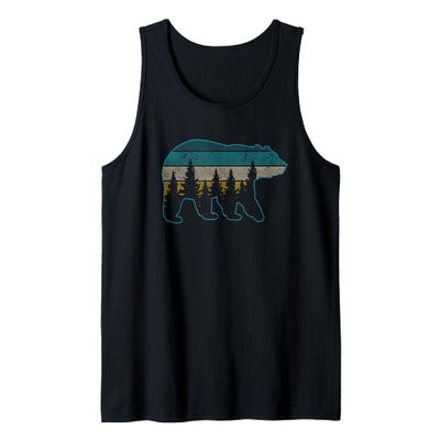 Bear Nature Grizzly Brown Black Bear Hiking Hunting Gift Tank Top