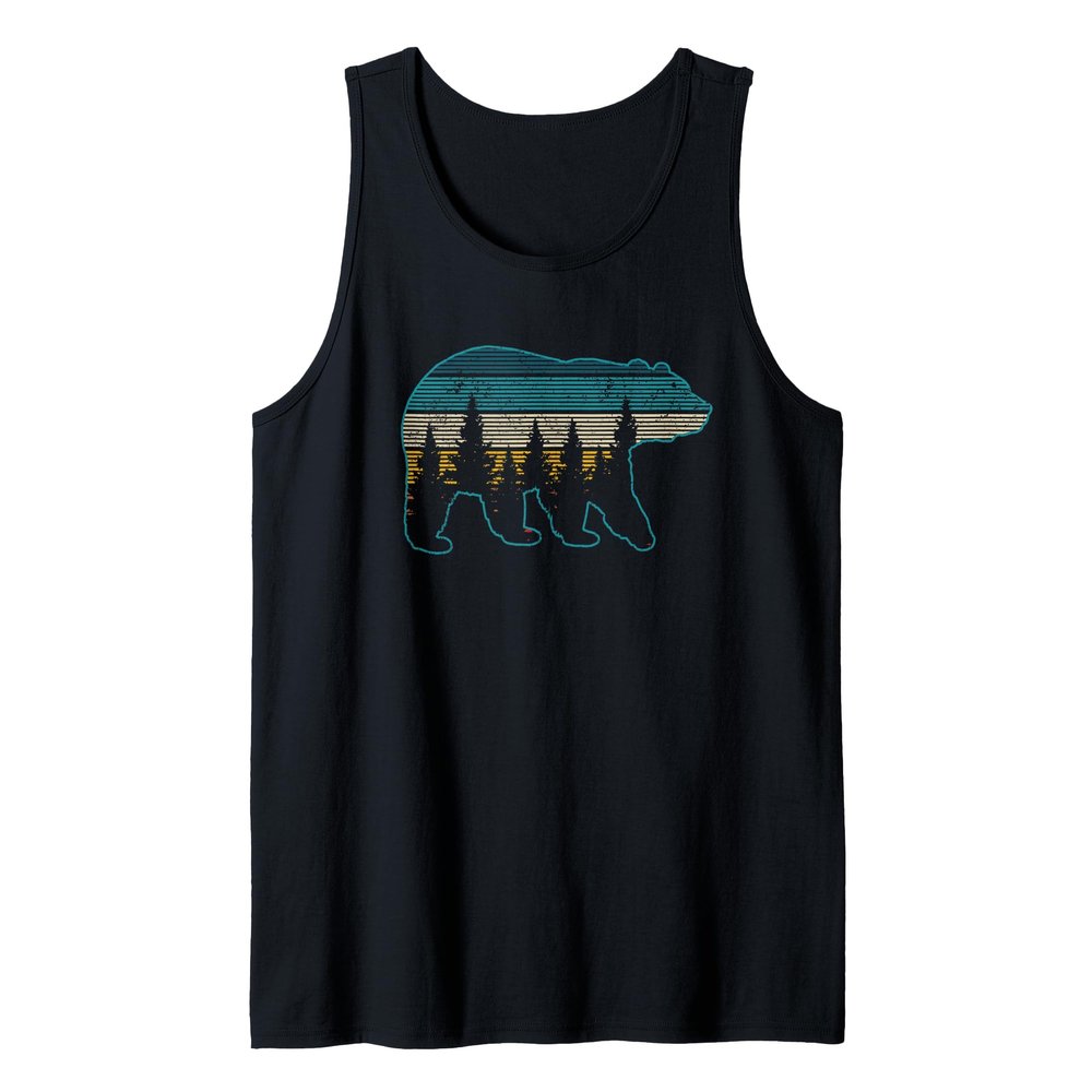 Bear Nature Grizzly Brown Black Bear Hiking Hunting Gift Tank Top