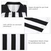 ChinFun Official Referee Costume Shirt Women's Ref Shirt Zipper Collared Black and White Stripe Umpire Jersey Shirt for Basketball Football Soccer Rugby Sports Halloween Size S view 3