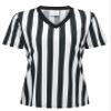 Official Referee Costume Women's Ref Shirt V-Neck Black and White Stripe Umpire Jersey Shirt for Basketball Halloween S view 4