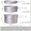 usharedo Camping Pot Bowl Frying Pan Mess Kit Titanium Pot Pan Set with Folding Handle Outdoor Cookware Ti1587B view 2