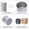 usharedo Camping Pot Bowl Frying Pan Mess Kit Titanium Pot Pan Set with Folding Handle Outdoor Cookware Ti1587B view 3