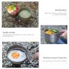 usharedo Camping Pot Bowl Frying Pan Mess Kit Titanium Pot Pan Set with Folding Handle Outdoor Cookware Ti1587B view 4