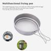 usharedo Camping Pot Bowl Frying Pan Mess Kit Titanium Pot Pan Set with Folding Handle Outdoor CookwareTi1586B view 3