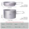 usharedo Camping Pot Bowl Frying Pan Mess Kit Titanium Pot Pan Set with Folding Handle Outdoor Cookware Ti1585B view 2