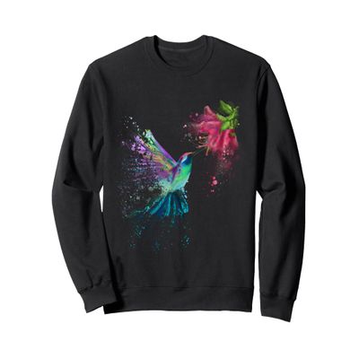 Hummingbird and Flower Bird Watcher Hummingbird Lover Sweatshirt