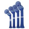 Scott Edward Knit Golf Head Covers 4 Pieces Pack Fit Over Well Driver Wood(460cc) Fairway Wood*2 and Hybrid(UT) with Rotating Number Tags (Navy Blue Crown) view 1