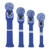 Scott Edward Knit Golf Head Covers 4 Pieces Pack Fit Over Well Driver Wood(460cc) Fairway Wood*2 and Hybrid(UT) with Rotating Number Tags (Navy Blue Crown) view 2