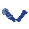 Scott Edward Knit Golf Head Covers 4 Pieces Pack Fit Over Well Driver Wood(460cc) Fairway Wood*2 and Hybrid(UT) with Rotating Number Tags (Navy Blue Crown) view 4