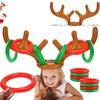 2PCS Christmas Party Toss Game Inflatable Reindeer Antler Hat with Rings for Kids Adults Family Xmas Fun Games(1 Pump8 Rings, 2 Antlers) view 1