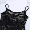 YiZYiF Youth Kids Girls Dance Fashion Spaghetti Straps Tank Tee Metallic Shiny Party Camisole Vest Tops Sequins Black 8 view 4