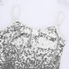 YiZYiF Youth Kids Girls Dance Fashion Spaghetti Straps Tank Tee Metallic Shiny Party Camisole Vest Tops Sequins Silver 8 view 3