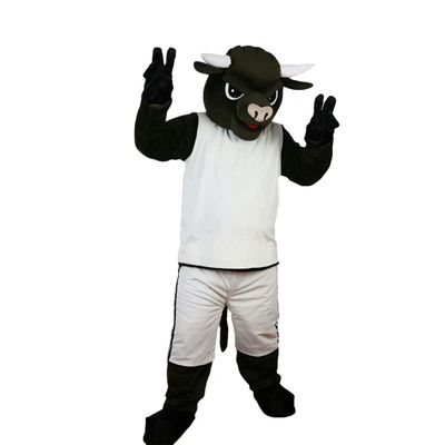Dark Green Sport Cow Ox Bull Cartoon Costume Mascot Adult Character Design Cosplay
