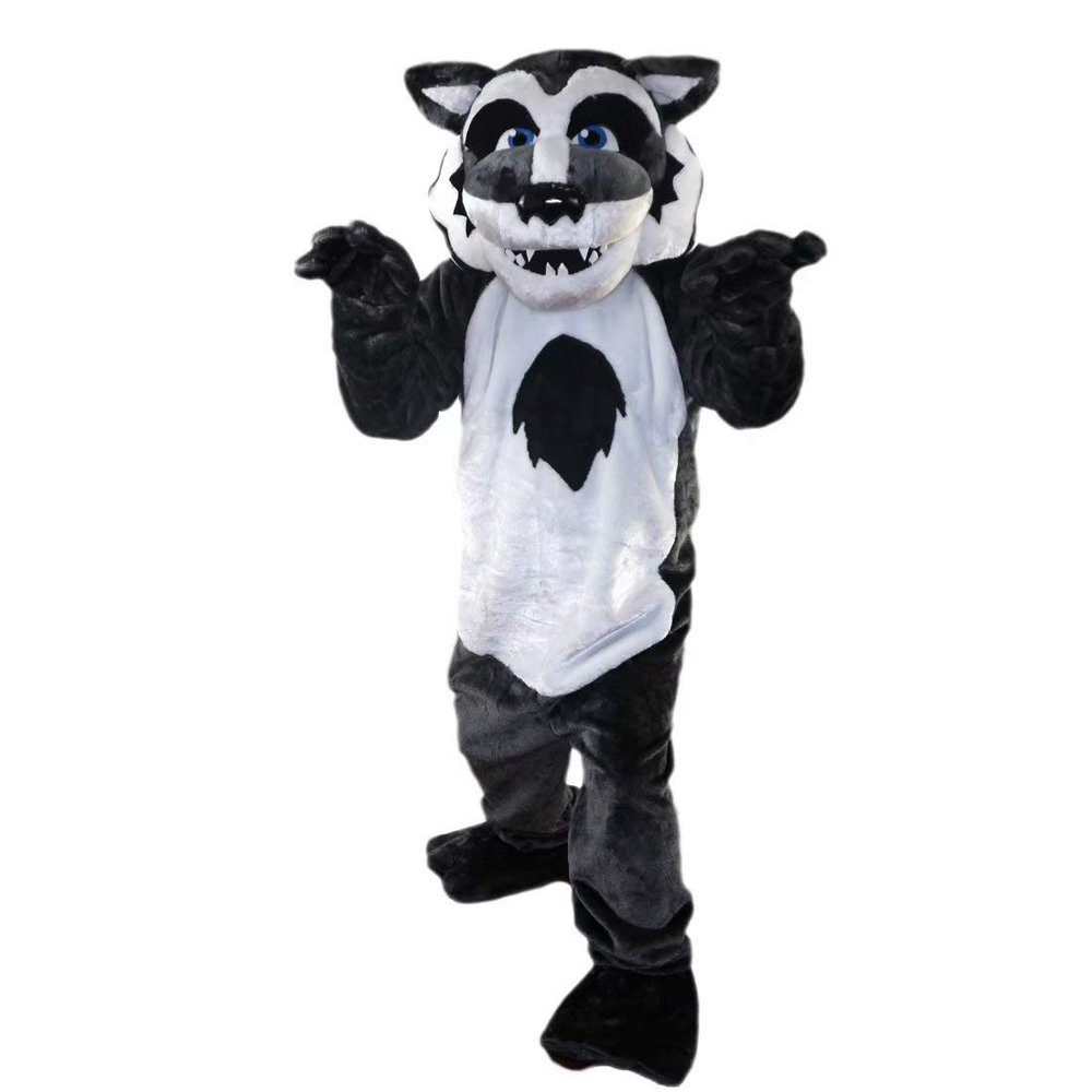 cartoon mascot Grey Forest Wolf Costume Cosplay Cartoon Character Suit