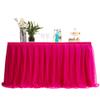 MYMM 6FT(72 * 31 in) Rose red Tulle Tutu Table Skirt, Wedding Bridesmaid, Baby Party Skirt, Rectangle Or Round Decorative Table Decoration, Fashion Deluxe Romantic Birthday Party Shower(Wave) view 1