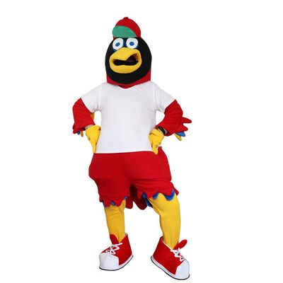 Red Sport Eagle Bird Cartoon Costume Mascot Plush Adult Cosplay Fancy Dress
