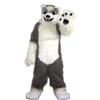 Grey Wolf Husky Mascot Costume Cartoon Cosplay Cartoon Character Suit view 2