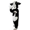 Black and White Cow Cartoon Costume Mascot Plush with Mask for Adult Cosplay Party Halloween Dress Up view 1