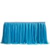 MYMM 6FT(72 * 31 in) Blue Tulle Tutu Table Skirt, Wedding Bridesmaid, Baby Party Skirt, Rectangle Or Round Decorative Table Decoration, Fashion Deluxe Romantic Birthday Party Shower(Wave) view 1