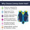 Limmys Premium Kids Swim Vest - Toddler Swim Jacket and Buoyancy Swimming Aid - Modern Design Swimming Vest for Boys, Girls and Babies - with Drawstring Bag view 4