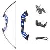 Archery Recurve Bow and Arrow Set Takedown Straight Bow Draw Weight 30lbs-40lbs Adjustable Recurve Bow with 6pcs Fiberglass Arrow for Hunting Shooting Right Hand (Blue) view 1