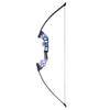 Archery Recurve Bow and Arrow Set Takedown Straight Bow Draw Weight 30lbs-40lbs Adjustable Recurve Bow with 6pcs Fiberglass Arrow for Hunting Shooting Right Hand (Blue) view 2