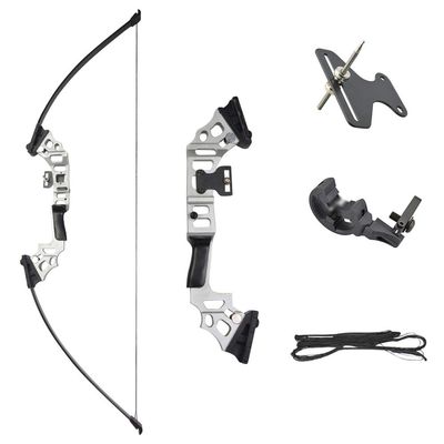 Archery Recurve Bow and Arrow Set Takedown Straight Bow Draw Weight 30lbs-40lbs Adjustable Recurve Bow with 6pcs Fiberglass Arrow for Hunting Shooting Right Hand (Silver)