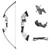 Archery Recurve Bow and Arrow Set Takedown Straight Bow Draw Weight 30lbs-40lbs Adjustable Recurve Bow with 6pcs Fiberglass Arrow for Hunting Shooting Right Hand (Silver) view 1