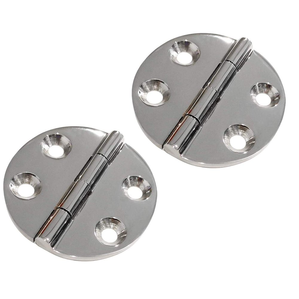 2Pieces of Marine Grade CAST Solid 316 Stainless Steel Mirror Polished Door /Cabinet Round Hinge Dia.2-1/2" (64mm) for Boat, RVs