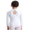 Freebily Girls Long Sleeves Glittery Metallic Gymnastics Leotard Tumbling Activewear Fancy Shiny Scale Dance Costumes Mock Neck White 10-12 view 2