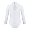 Freebily Girls Long Sleeves Glittery Metallic Gymnastics Leotard Tumbling Activewear Fancy Shiny Scale Dance Costumes Mock Neck White 10-12 view 3